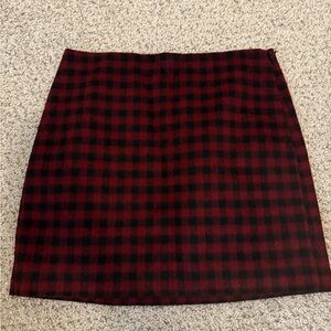 Madewell Plaid Red and Black Women's Skirt